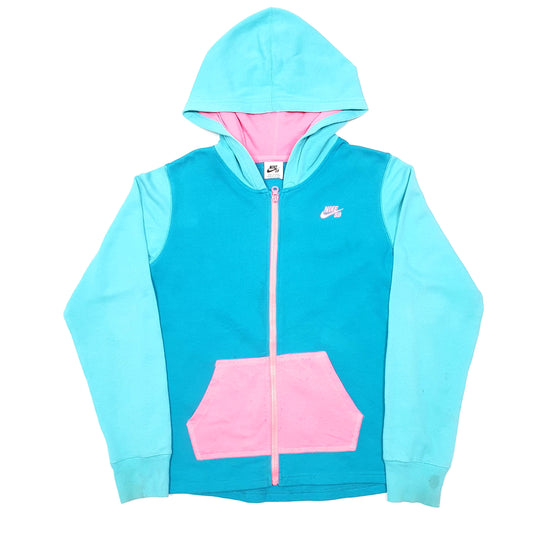 Womens Blue Nike SB Skateboarding Hoodie Full Zip Jumper