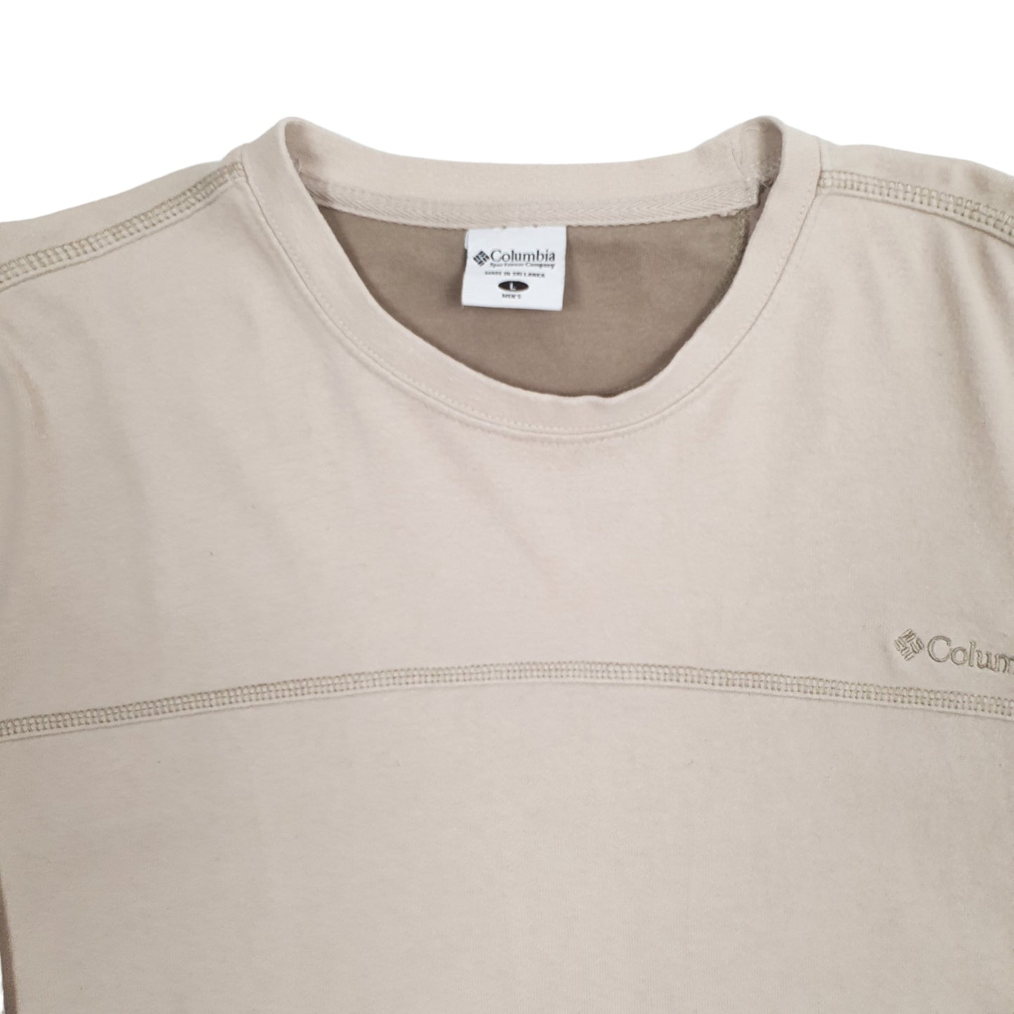 Mens Beige Columbia Sportswear  Crewneck Jumper
