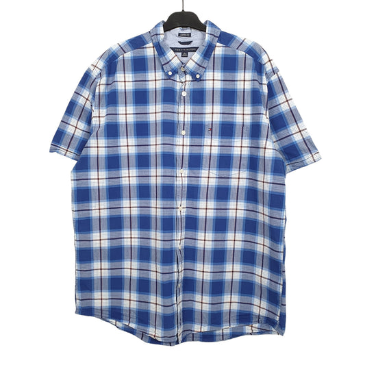 Tommy Hilfiger Short Sleeve Regular Fit Check Shirt Blue