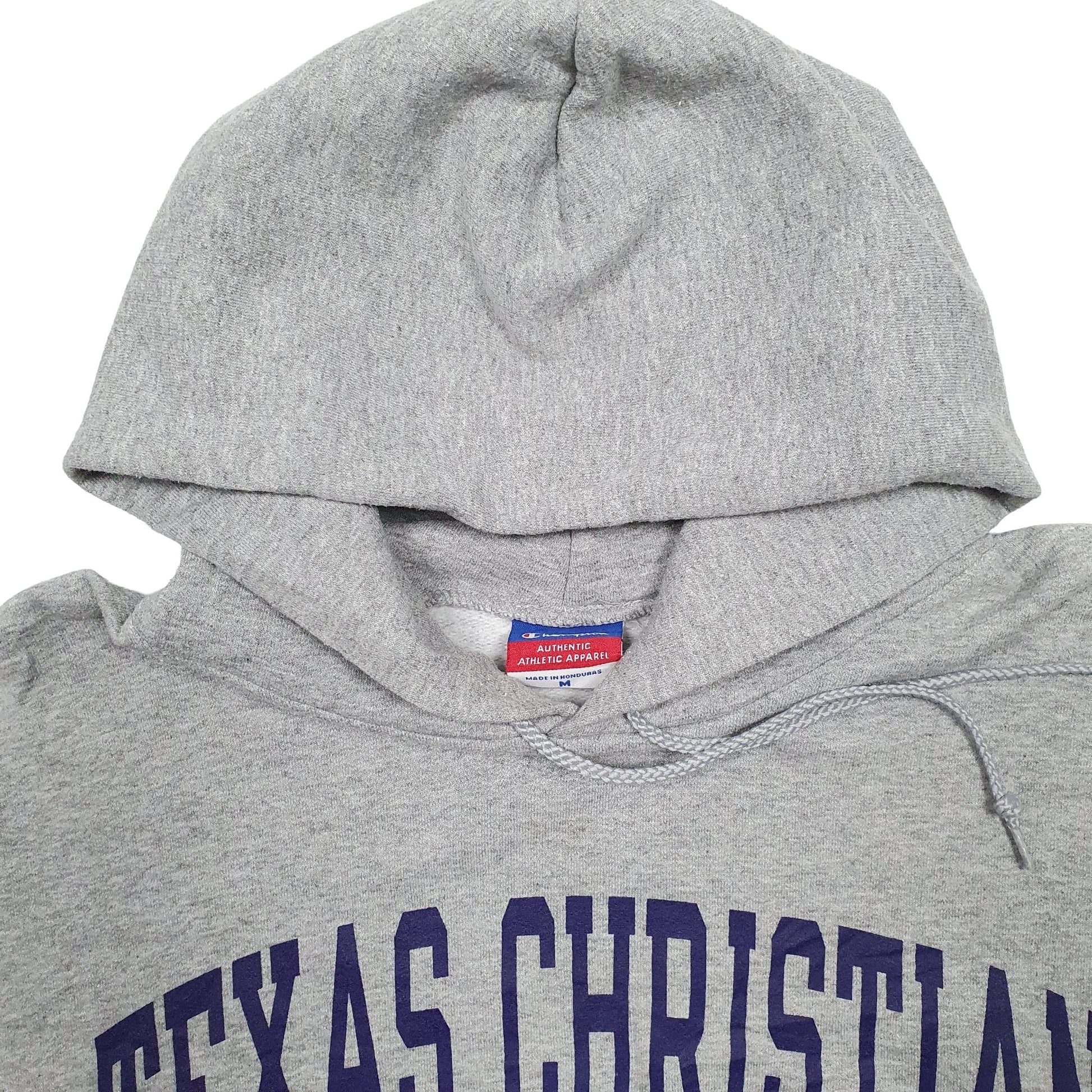 Mens Grey Champion Texas Christian University Hoodie Jumper