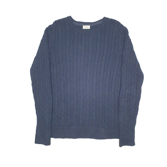 L.L. Bean Cable Knit Crewneck M Navy
