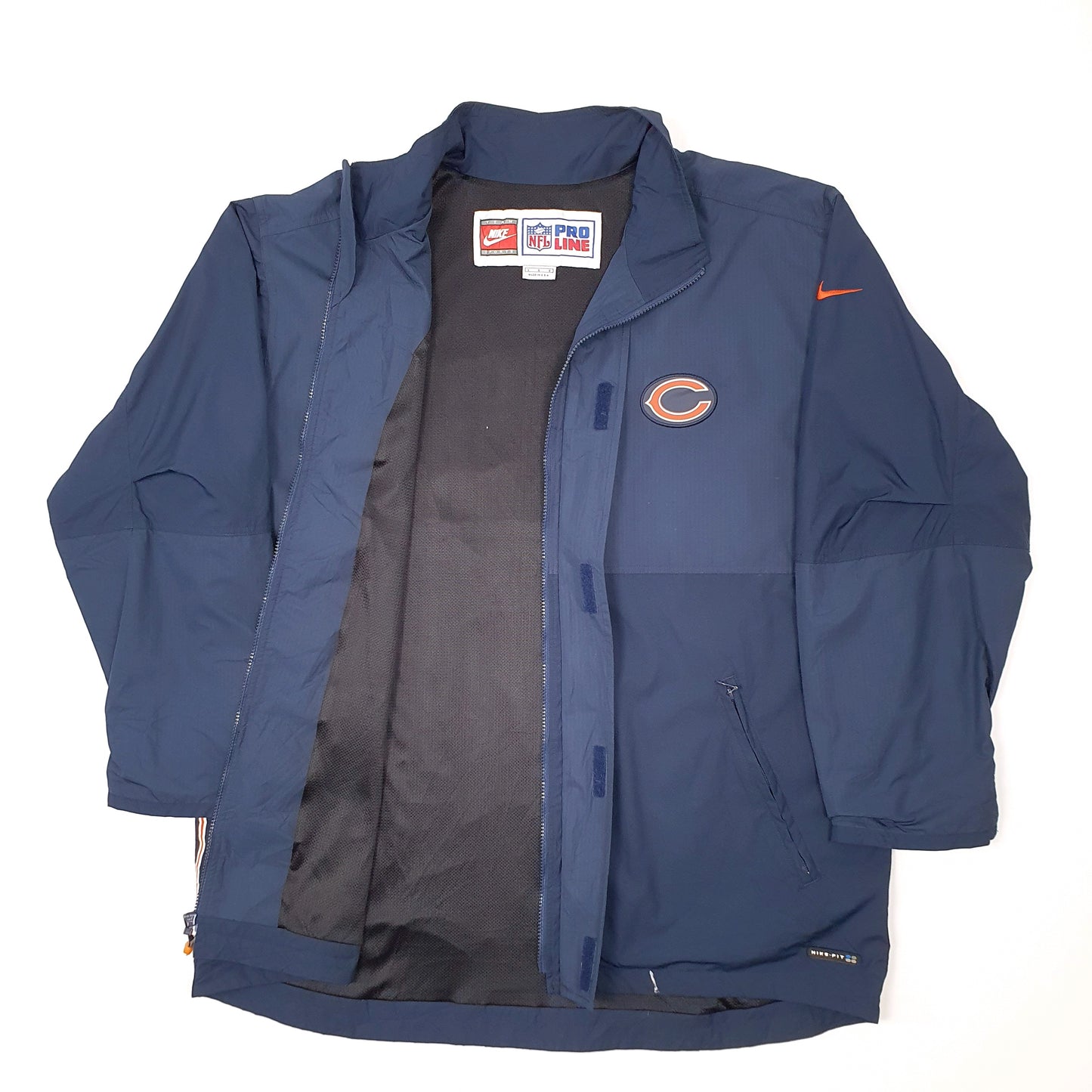 Mens Navy Nike NFL Pro Line Team Chicago Bears Vintage 1990s Made in USA Jacket Coat