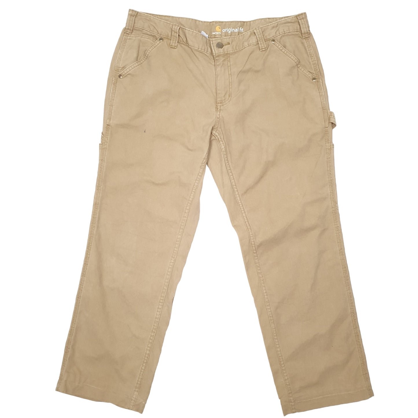 Womens Beige Carhartt Original Fit Carpenter Trousers