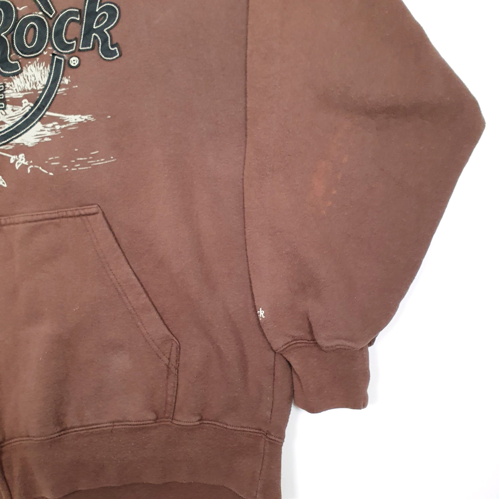 Mens Brown Hard Rock Cafe Baltimore Hoodie Full Zip Jumper