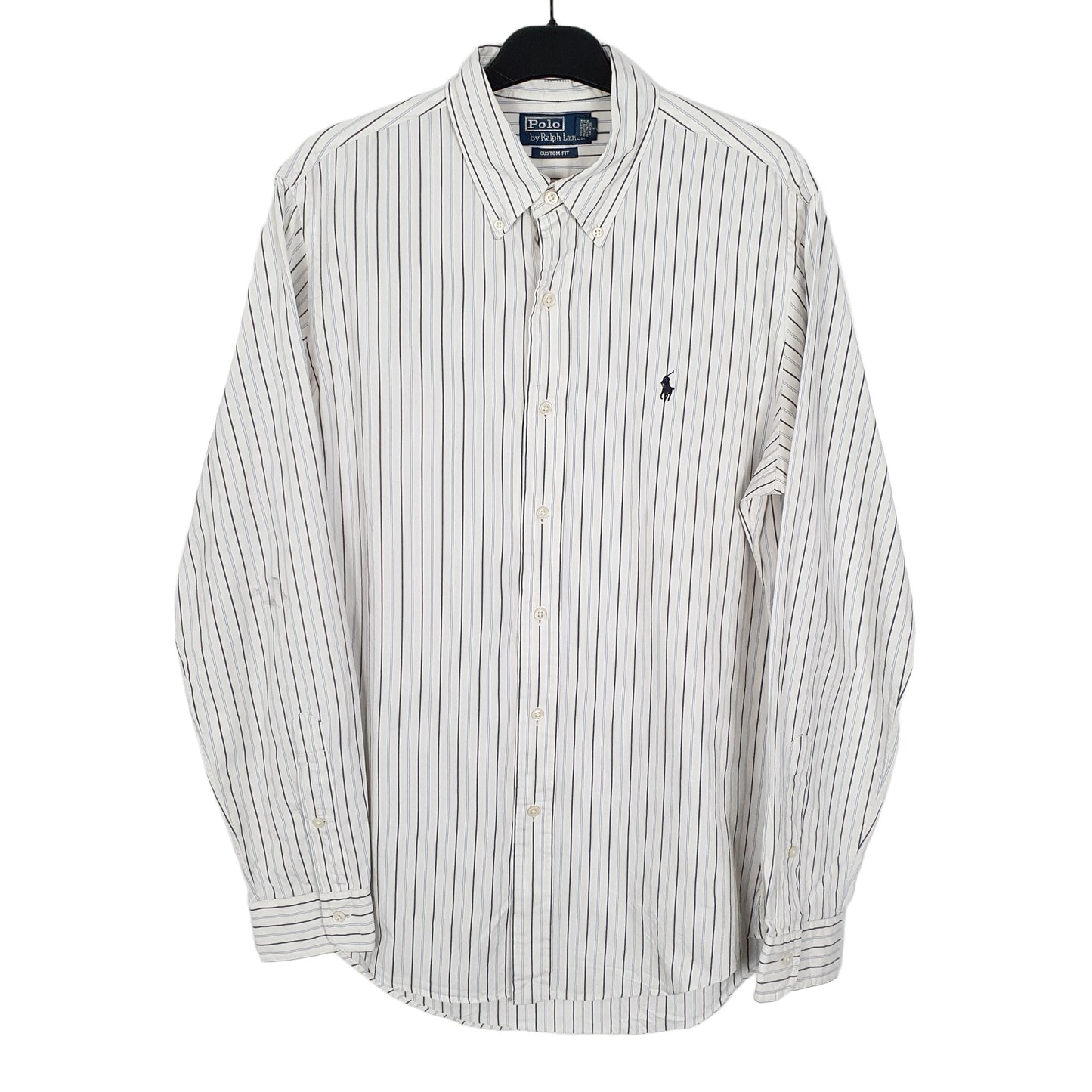 Ralph Lauren Long Sleeve Custom Fit Striped Shirt White
