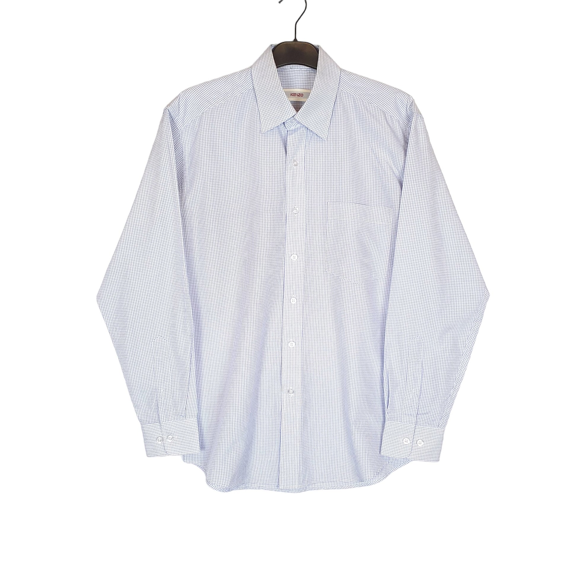 Kenzo Long Sleeve Regular Fit Check Shirt Blue