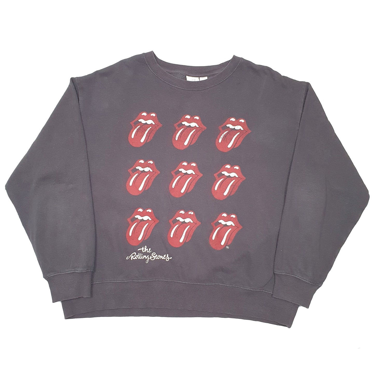 Mens Black H&M Rolling Stones Crewneck Jumper