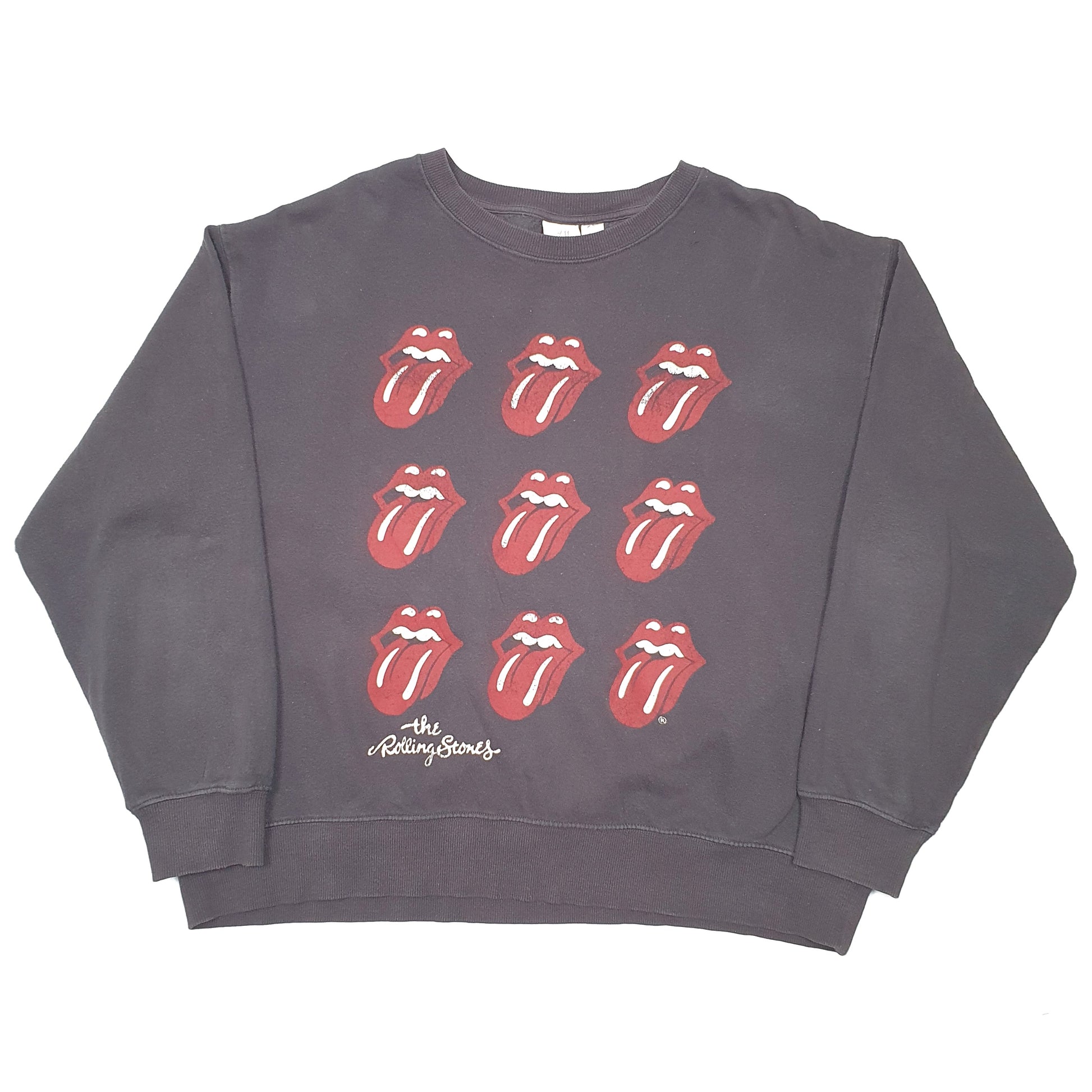 Mens Black H&M Rolling Stones Crewneck Jumper