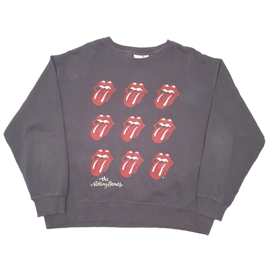 Mens Black H&M Rolling Stones Crewneck Jumper