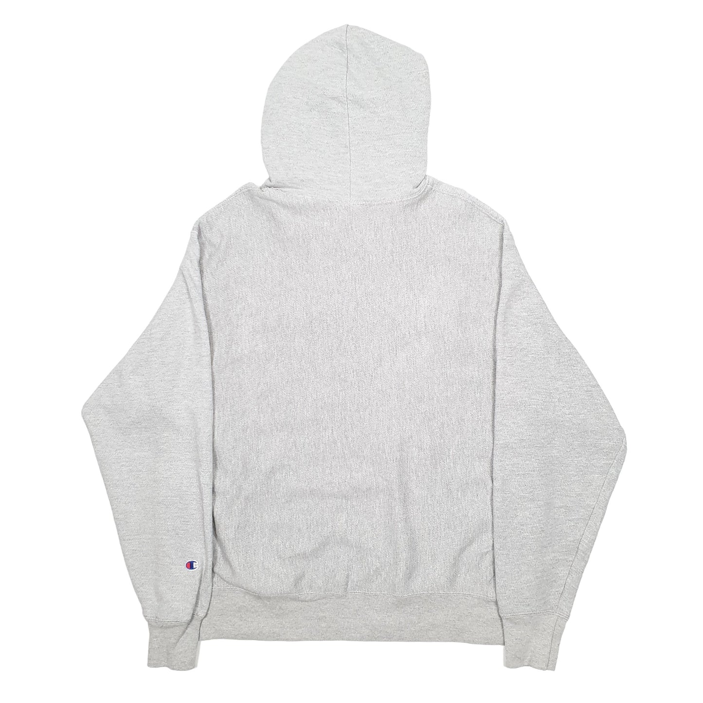 Mens Grey Champion Reverse Weave Spellout Hoodie Jumper