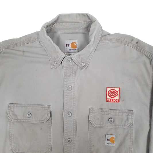 Mens Grey Carhartt FR Shacket Long Sleeve Shirt