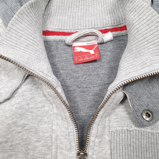 Mens Grey Puma Hoodie Full Zip Jumper