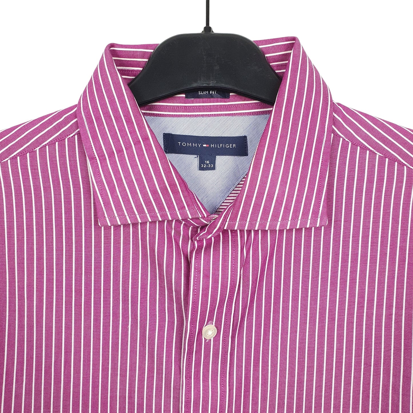 Tommy Hilfiger Long Sleeve Regular Fit Pinstripe Shirt Purple