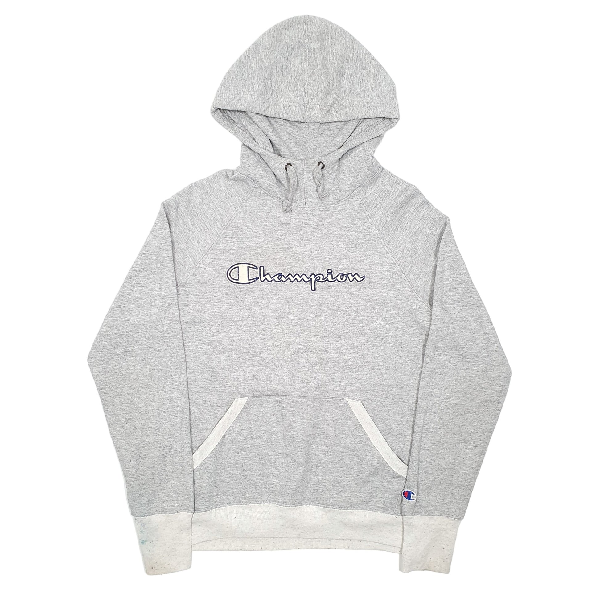Womens Grey Champion Script Hoodie Jumper