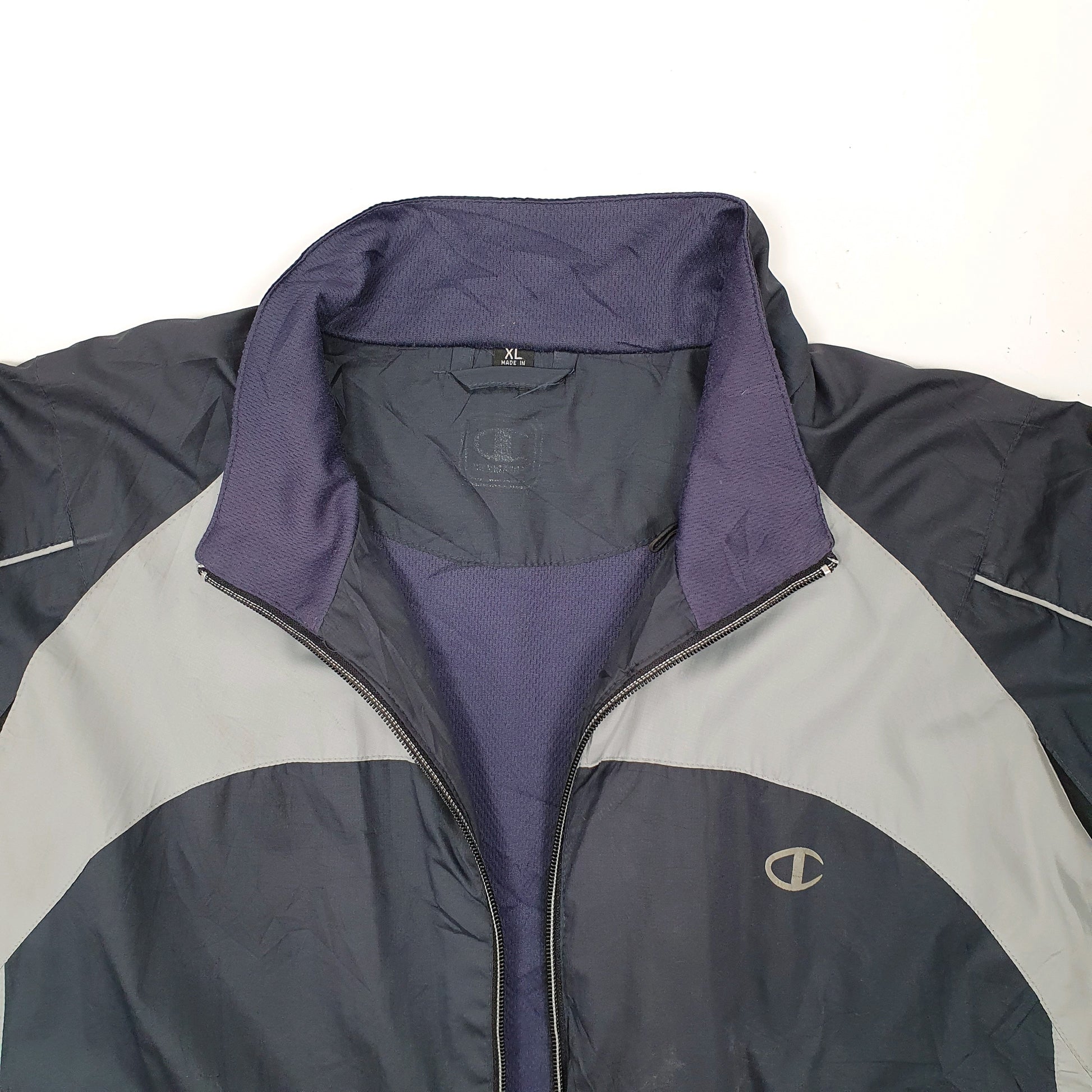 Mens Grey Champion Shell Windbreaker Coat