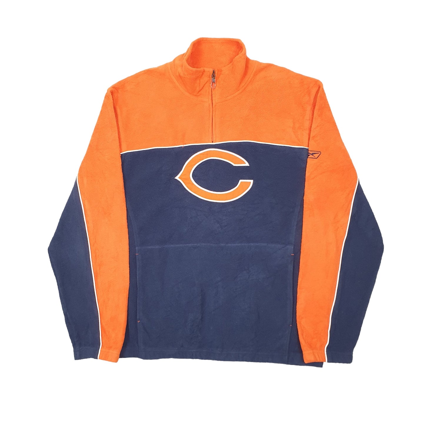 Mens Navy Reebok NFL Chicago Cubs USA Football Quarter Zip Jumper