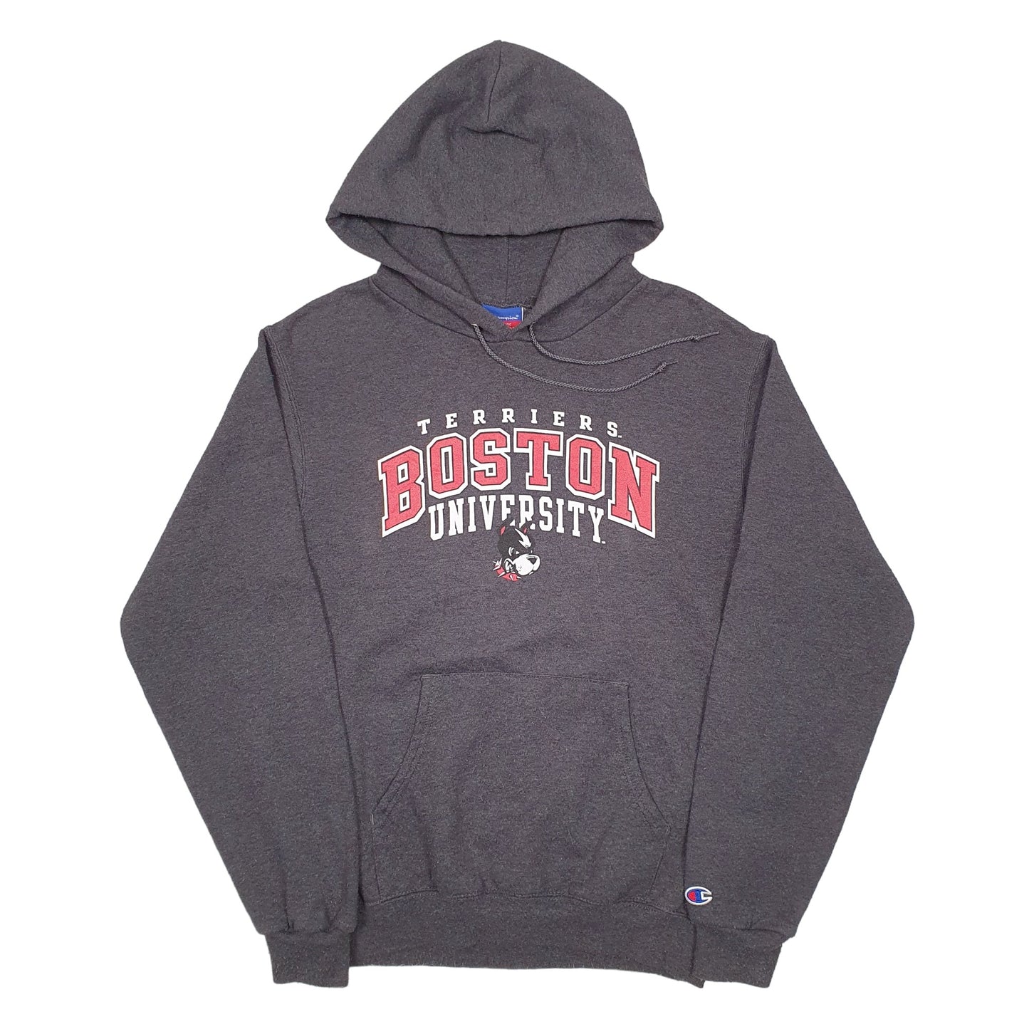 Mens Grey Champion Boston University USA College Hoodie Jumper