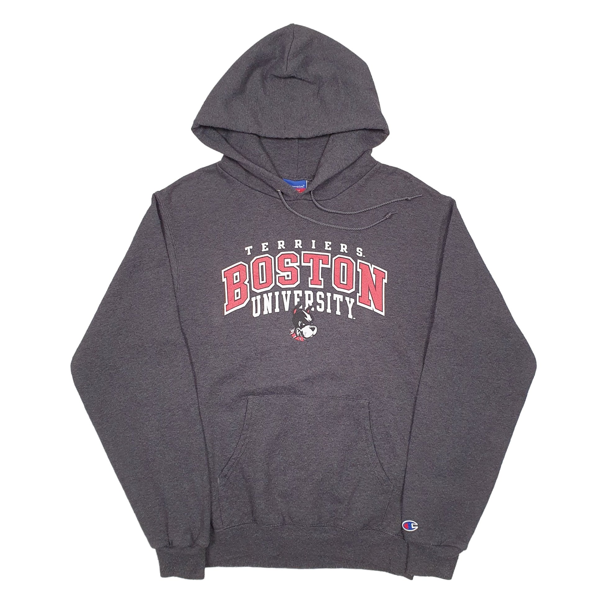 Mens Grey Champion Boston University USA College Hoodie Jumper
