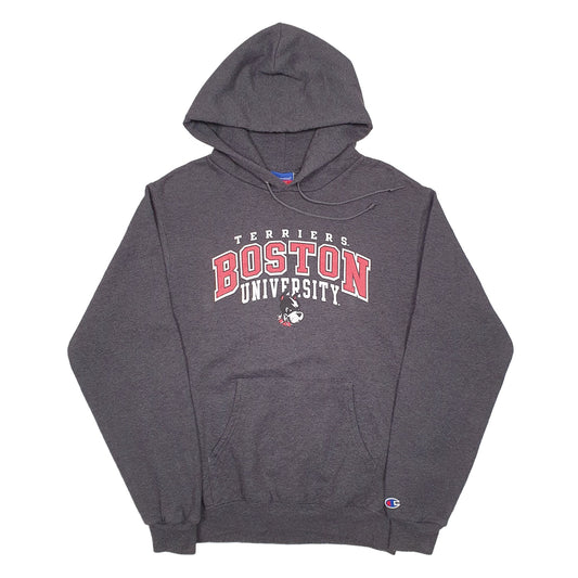 Mens Grey Champion Boston University USA College Hoodie Jumper