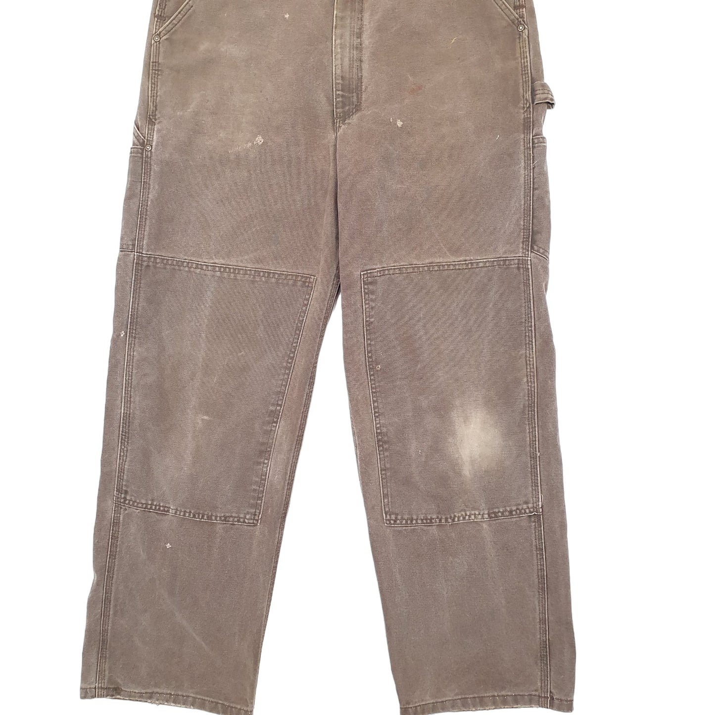 Mens Brown Carhartt Vintage 2000s Double Knee Dungaree Trousers
