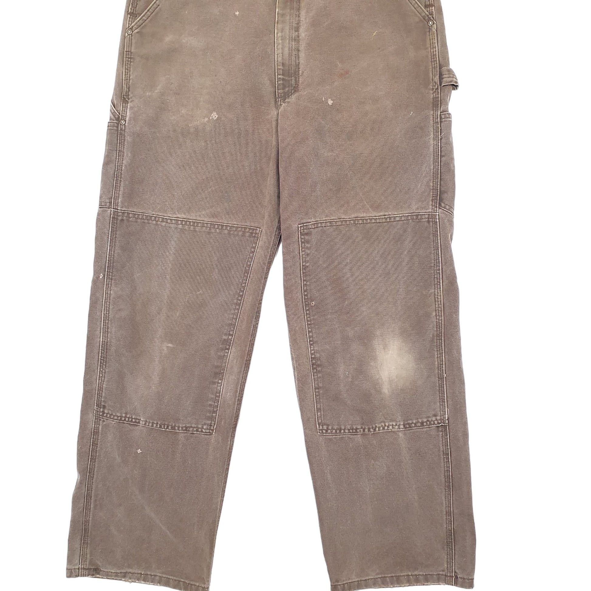 Mens Brown Carhartt Vintage 2000s Double Knee Dungaree Trousers