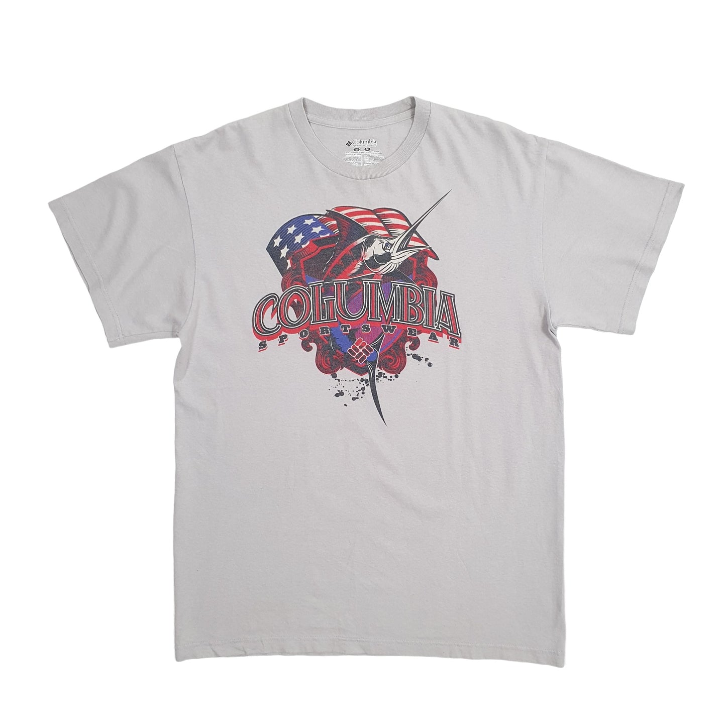 Mens Grey Columbia Sportswear  Short Sleeve T Shirt