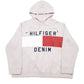 Womens Pink Tommy Hilfiger Spellout Denim Hoodie Jumper