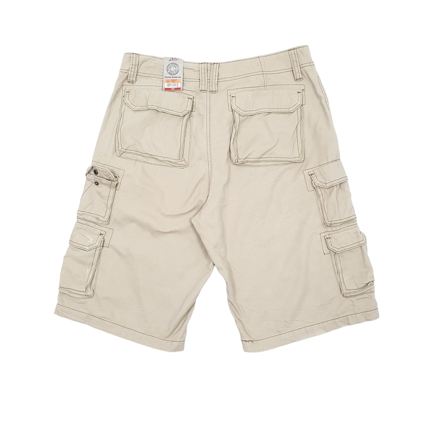 Plugg Co Beige Cargo Workwear Shorts W33