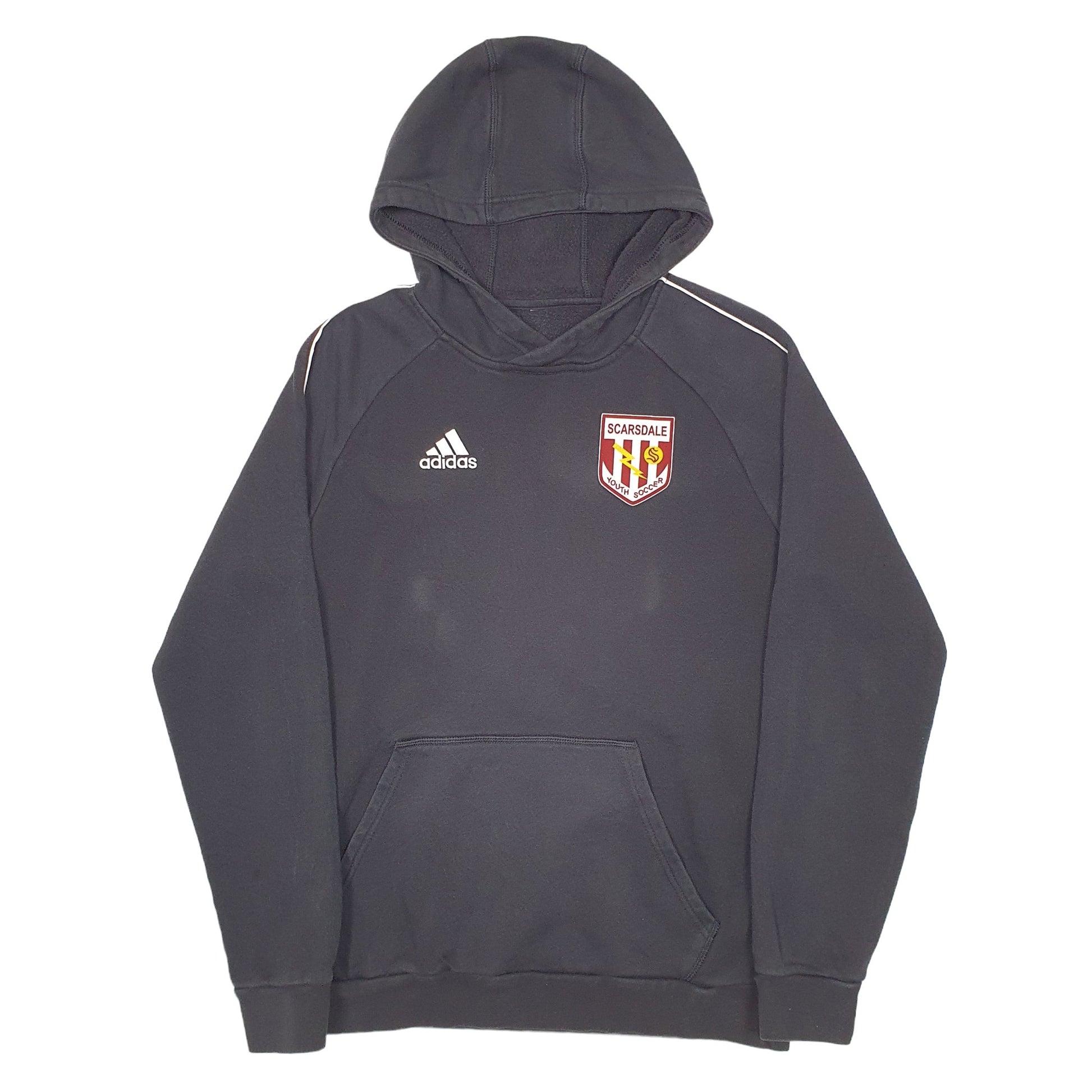 Mens Black Adidas Scarsdale Youth Soccer Football Hoodie Jumper