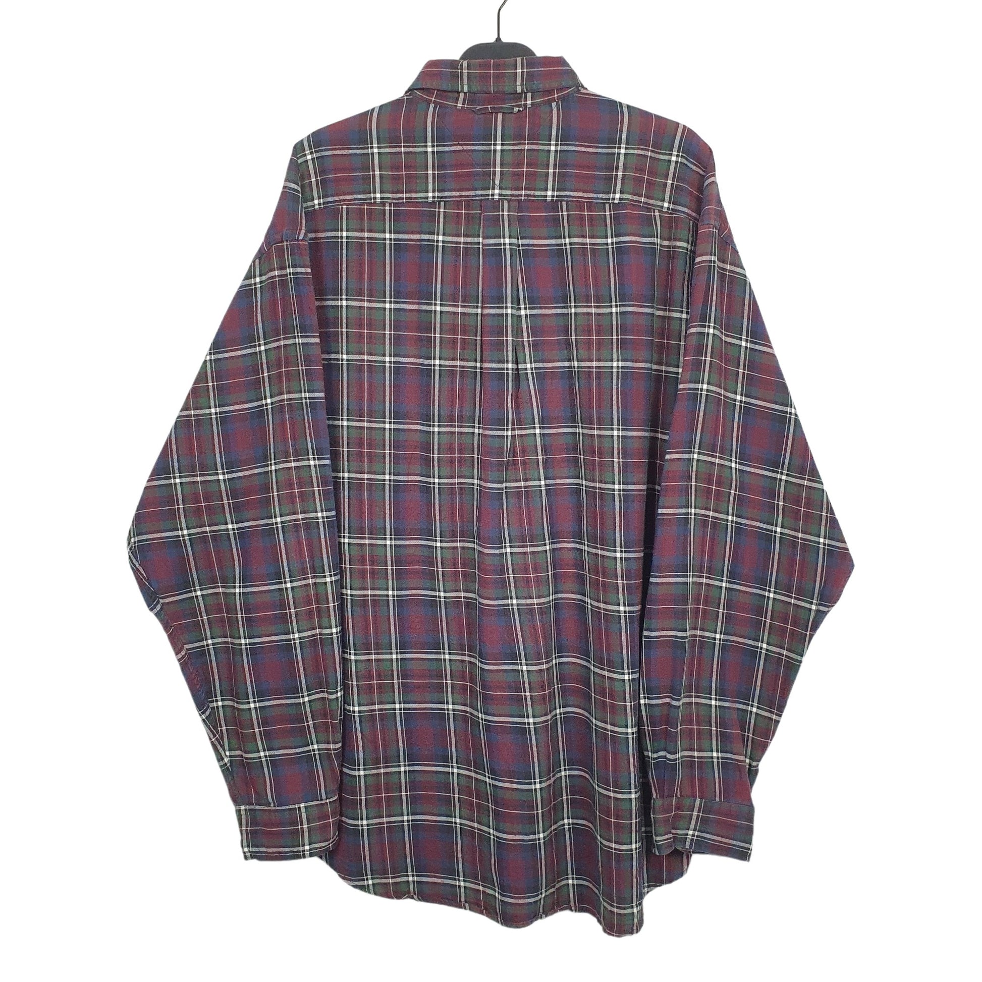 Tommy Hilfiger Long Sleeve Regular Fit Check Shirt Burgundy