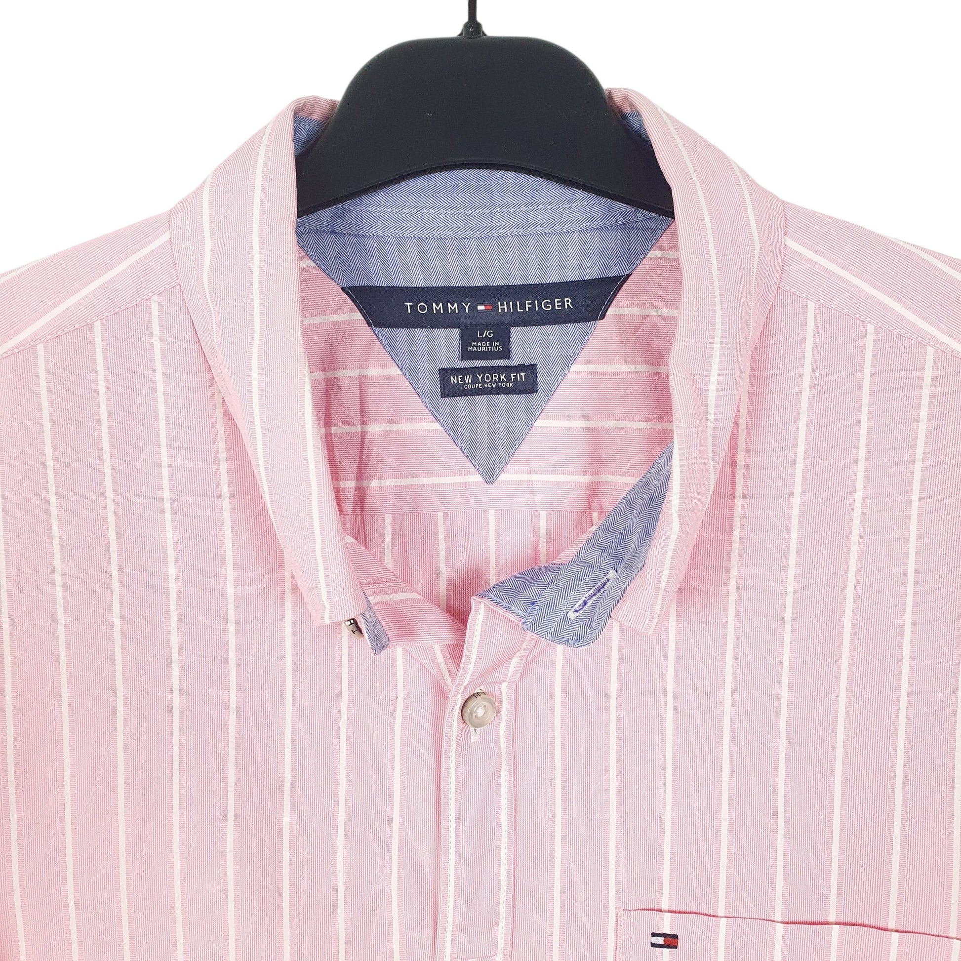 Tommy Hilfiger New York Long Sleeve Regular Fit Striped Shirt Pink