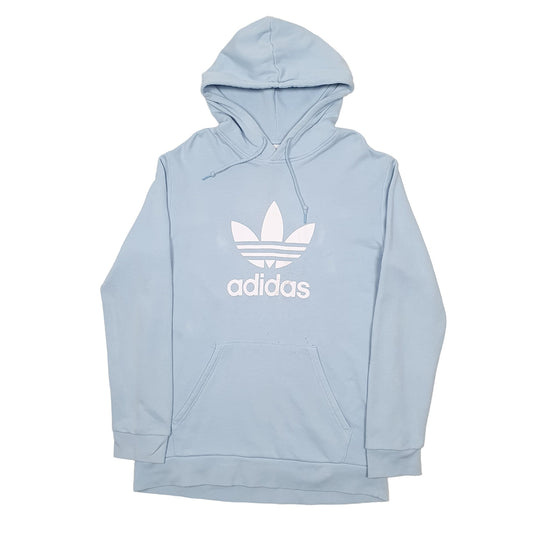 Mens Blue Adidas Spellout Hoodie Jumper