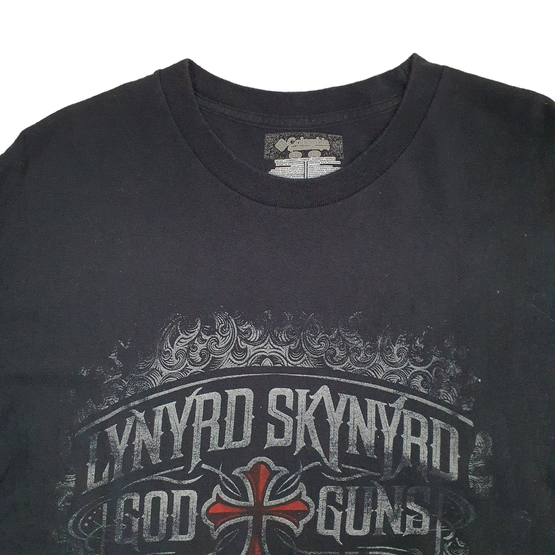 Mens Black Columbia Sportswear Lynrd  Skynrd ZZ Top Short Sleeve T Shirt