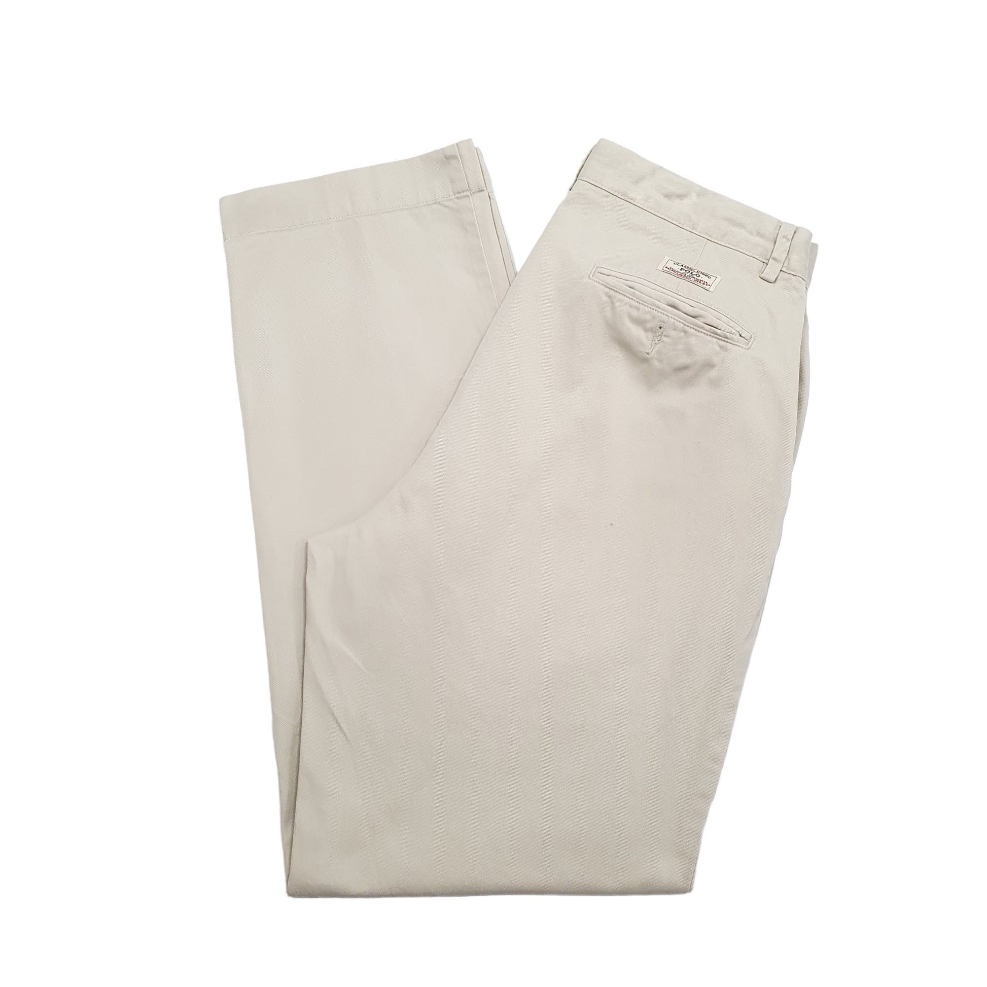 Mens Polo Ralph Lauren Beige Chino Trousers W32 L32 Beige