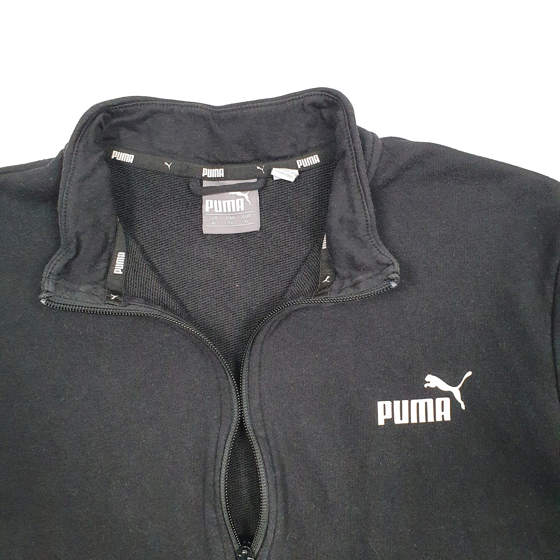 Womens Black Puma  Full Zip Jumper