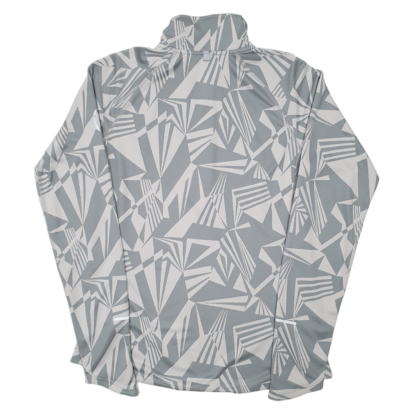 Womens Grey Nike Running Active Gym Workout Dri Fit Quarter Zip Jumper