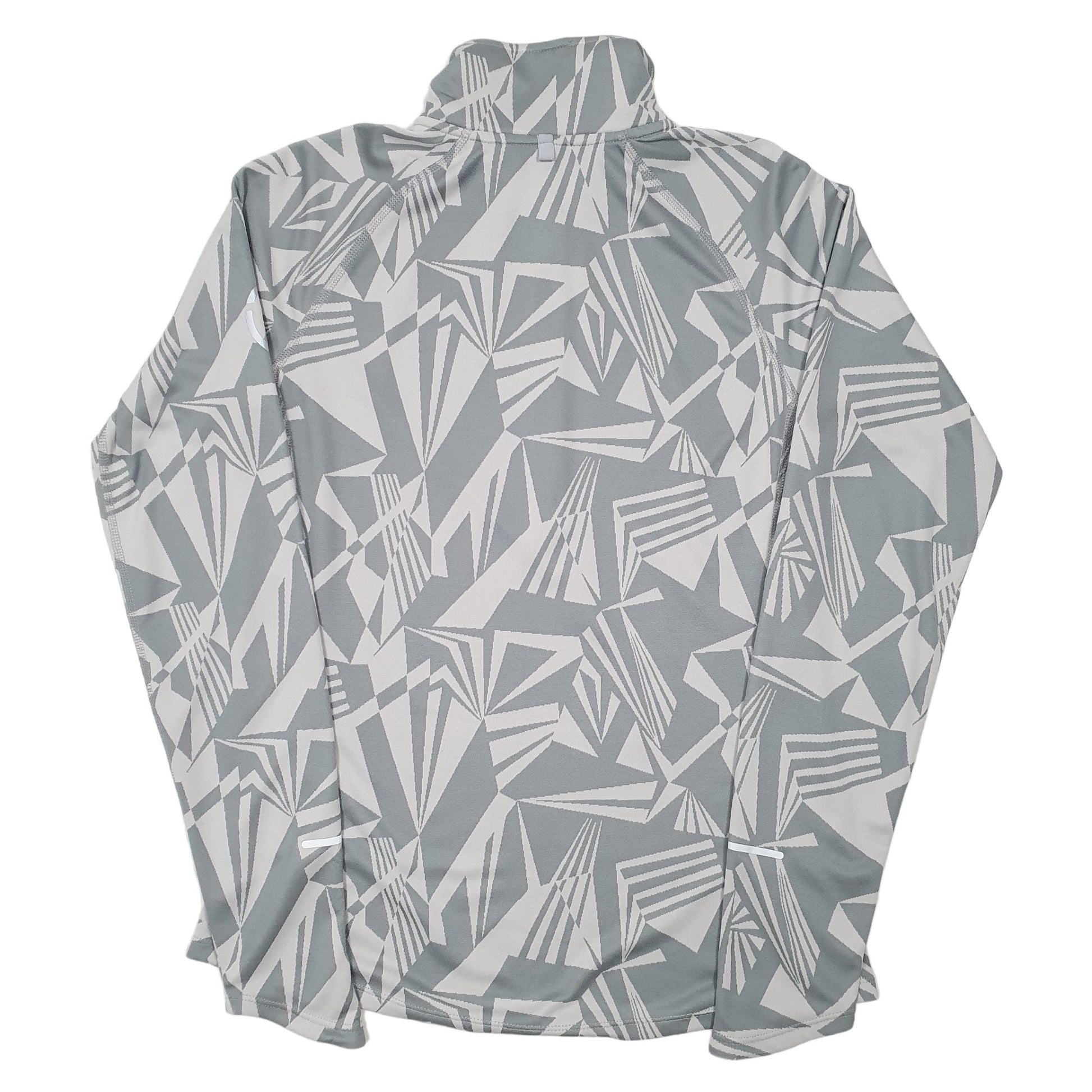 Womens Grey Nike Running Active Gym Workout Dri Fit Quarter Zip Jumper