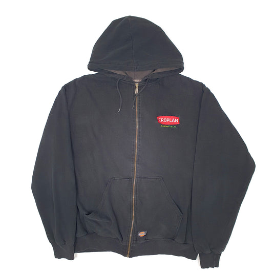 Mens Black Dickies Hoodie Workwear Full Zip Jumper