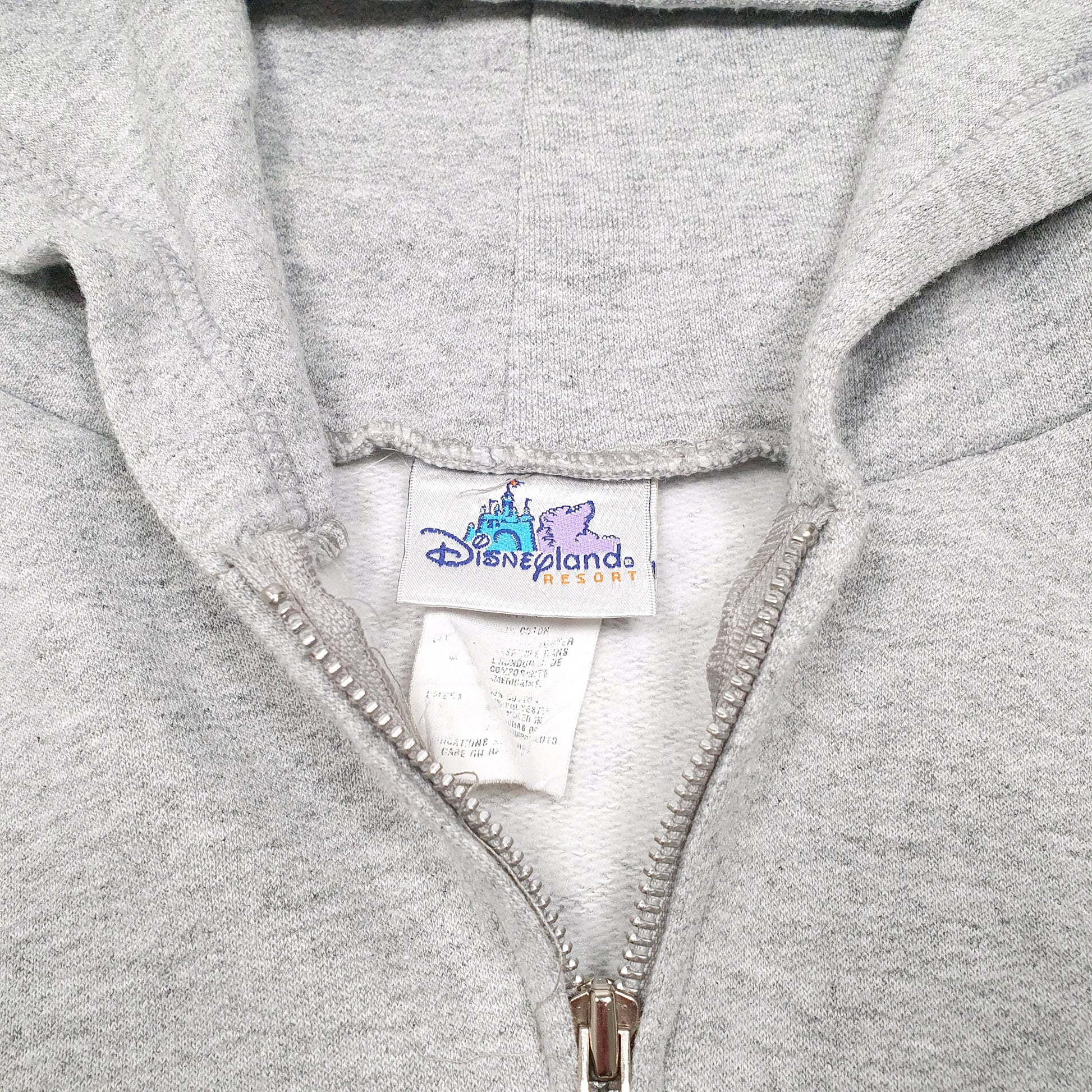 Mens Grey Disney Hoodie Disneyland Resort Mickey Mouse Full Zip Jumper