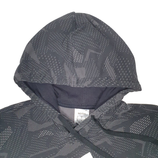 Mens Grey Adidas Spellout Hoodie Jumper