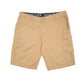 Mens Beige Iron Flex Combat Cargo Shorts