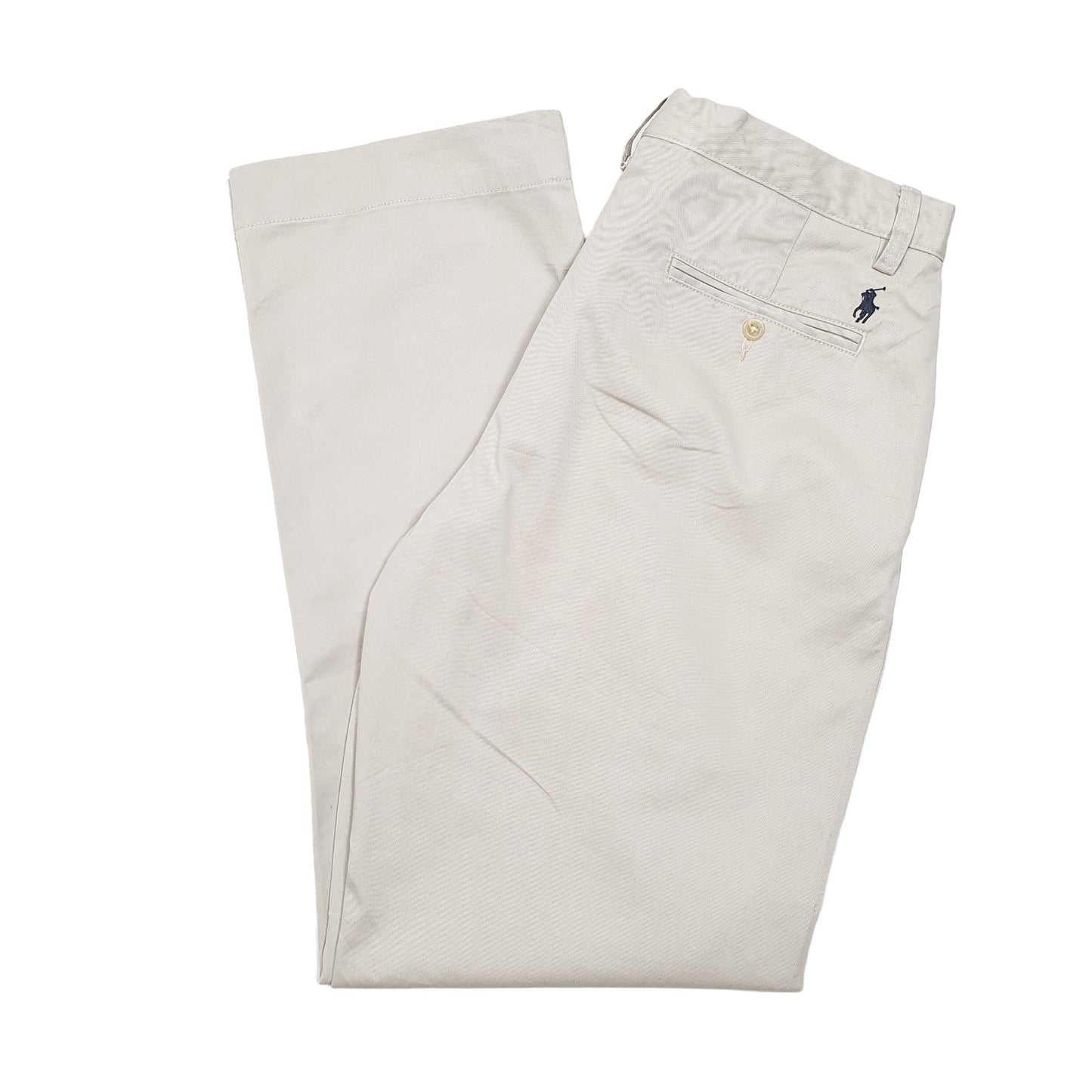 Mens Beige Polo Ralph Lauren Preston Pant Flat Front Chino Trousers