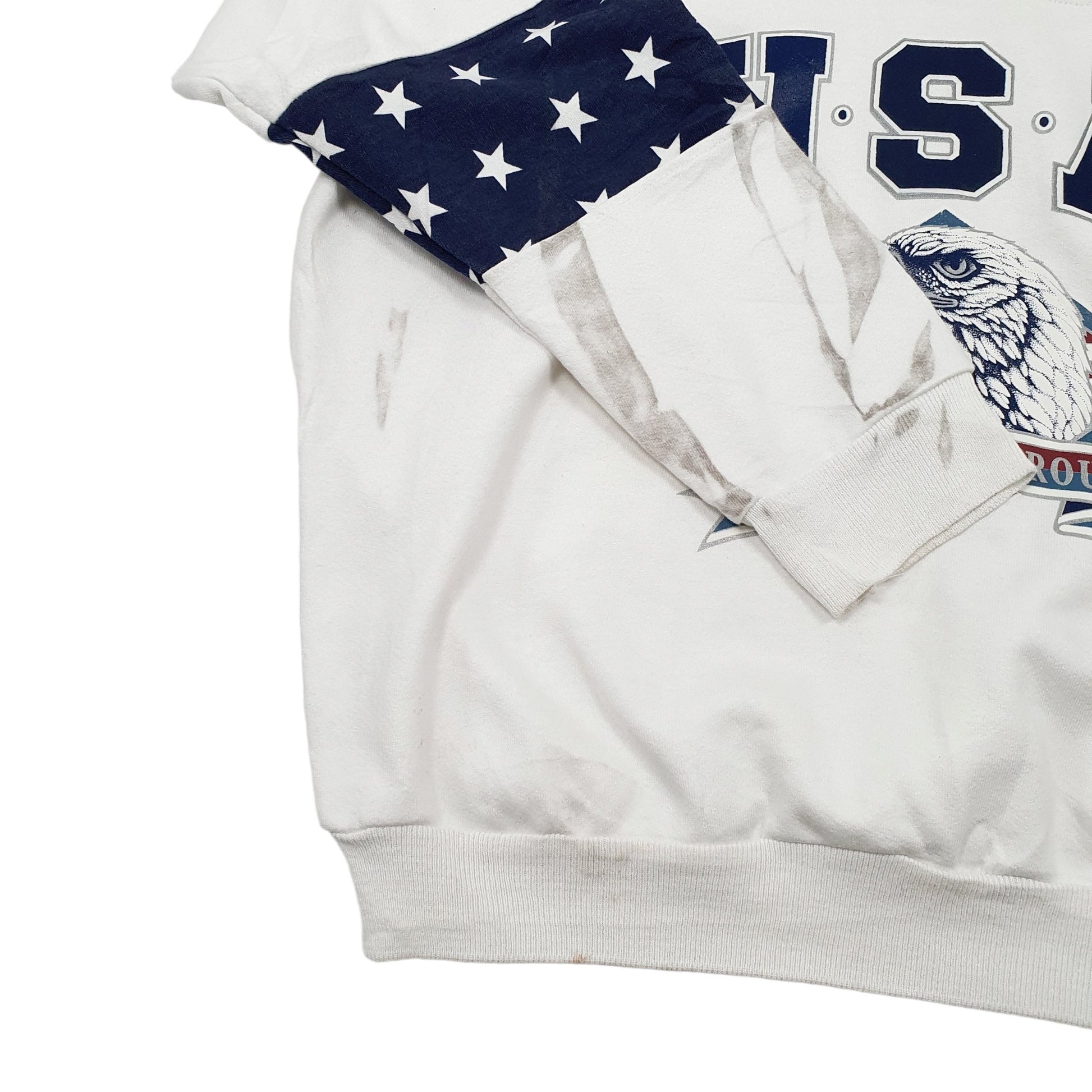 Hardbody USA Flag Eagle Quarter Zip XL White