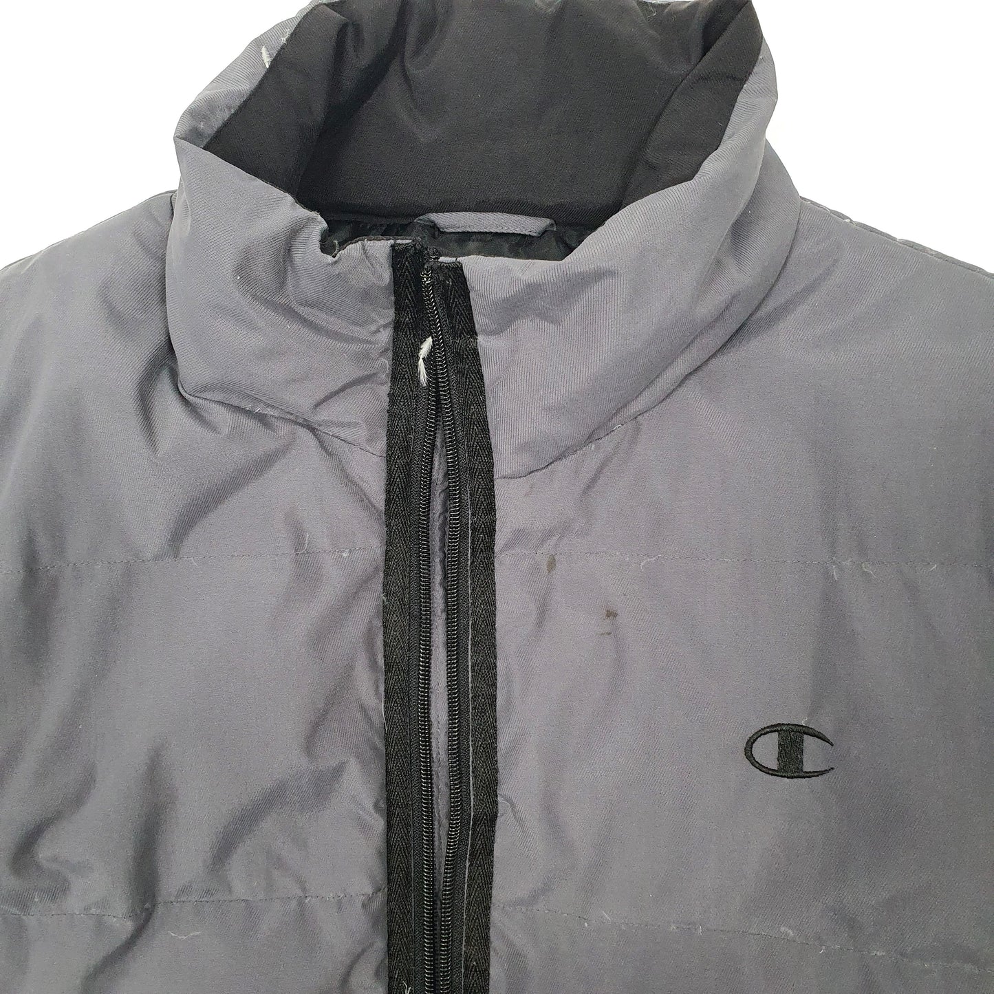 Mens Grey Champion Vintage 1990s Gilet  Coat