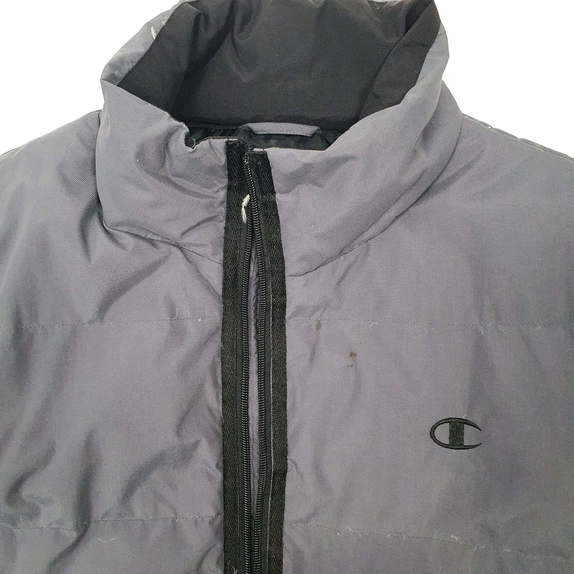 Mens Grey Champion Vintage 1990s Gilet  Coat