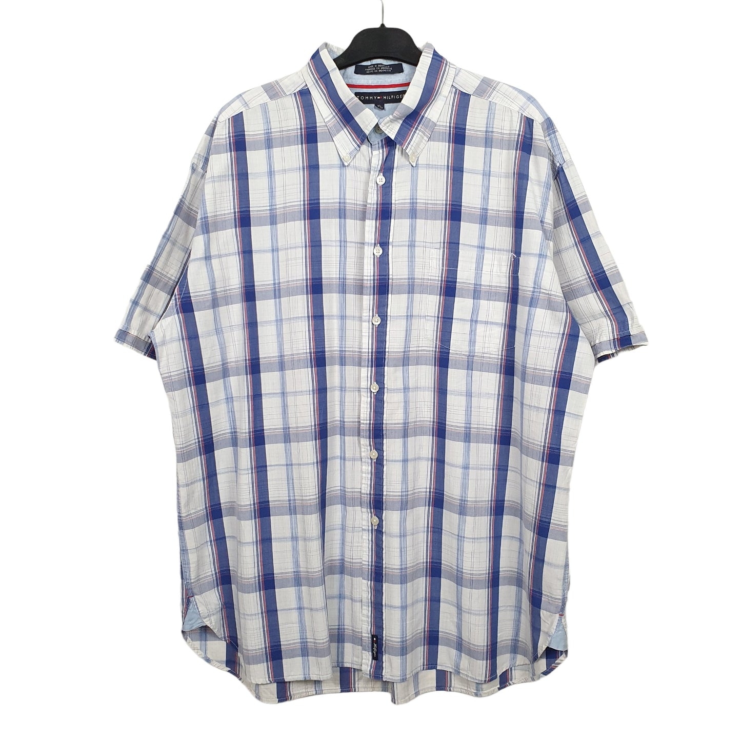 Tommy Hilfiger Short Sleeve Regular Fit Check Shirt Blue