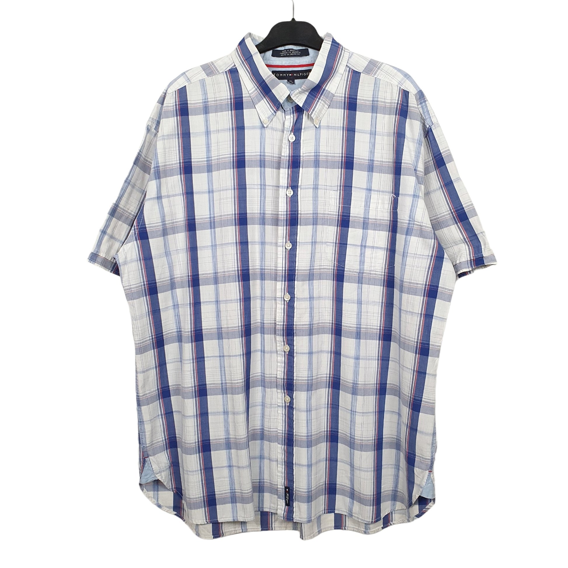 Tommy Hilfiger Short Sleeve Regular Fit Check Shirt Blue