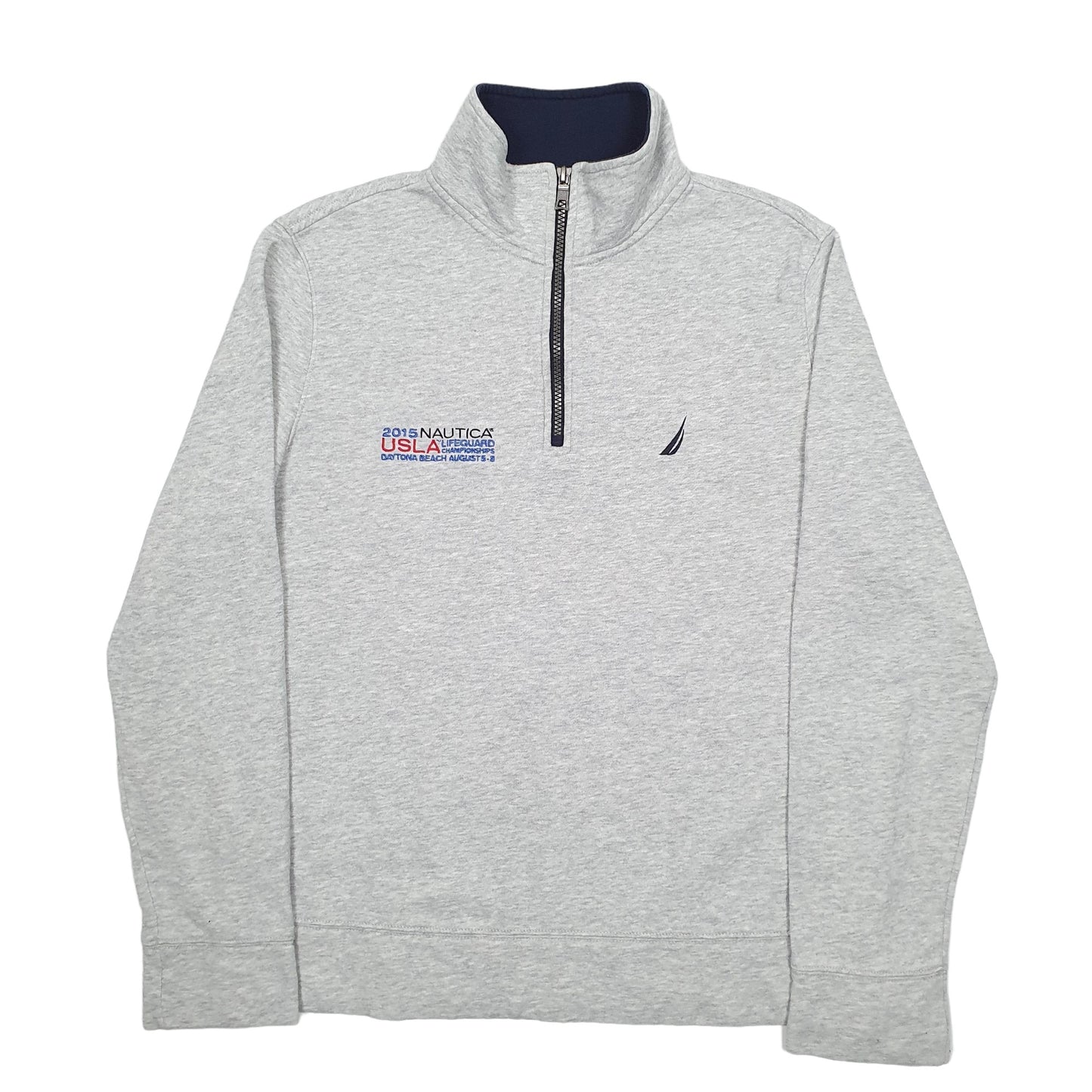 Mens Grey Nautica Lifeguard Championships Quarter Zip Jumper