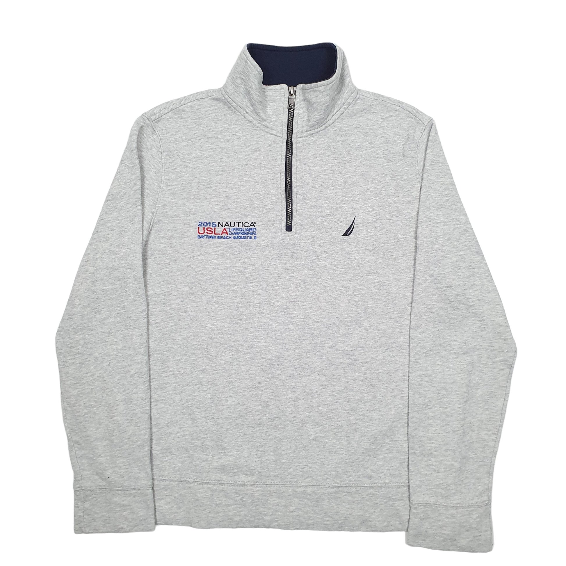 Mens Grey Nautica Lifeguard Championships Quarter Zip Jumper