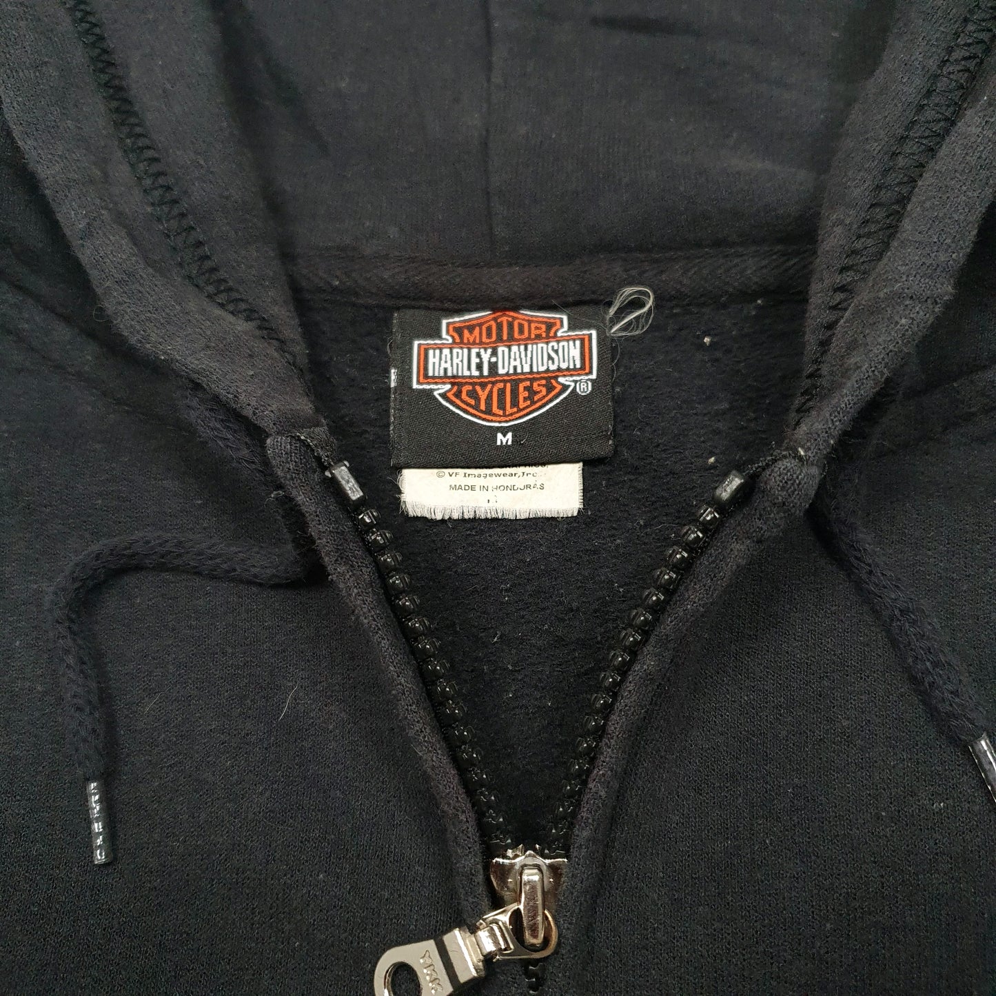 Womens Black Harley Davidson Hoodie Motorcycles Biker Full Zip Jumper